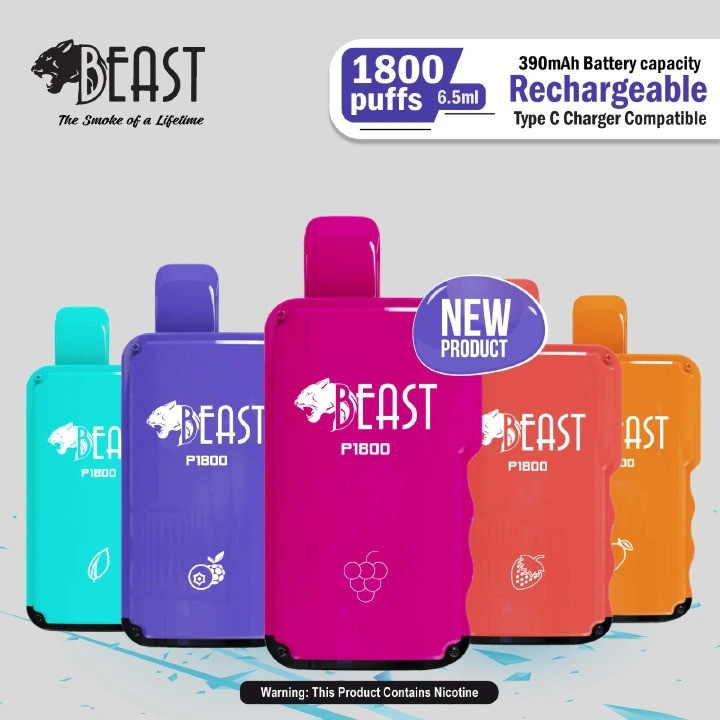 Beast 1800 Multiflavoured High Capacity Puffs Vapes