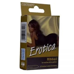 Contempo Condom Erotica Ribbed 3S