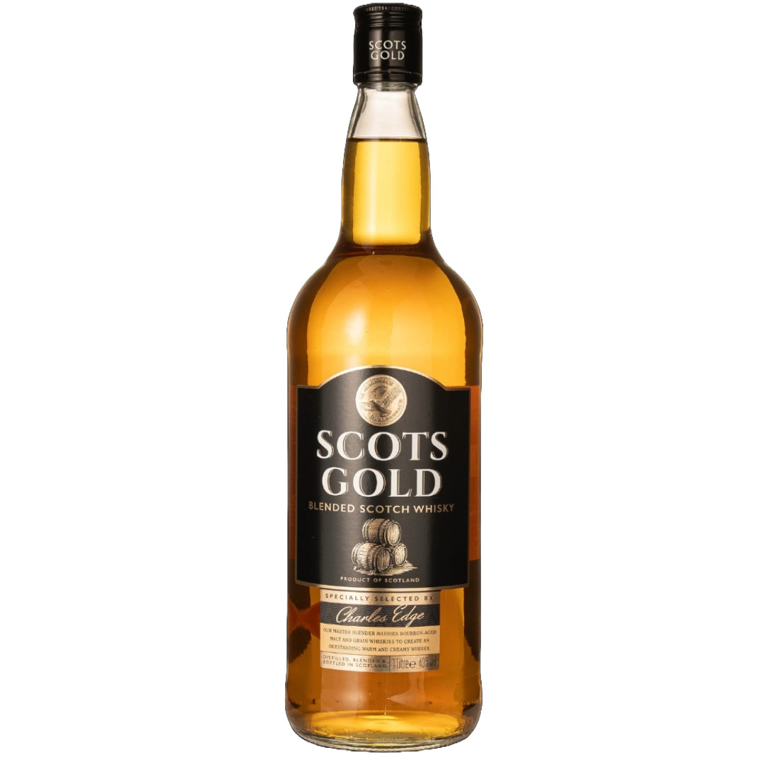 Scots Gold Black Blended Scotch Whiskey 1L - Image 1